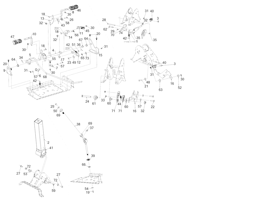 Controls Diagram and Parts List for RZT-SX46EFI (17RWCBYN210)(2018) Cub Cadet Lawn Tractor